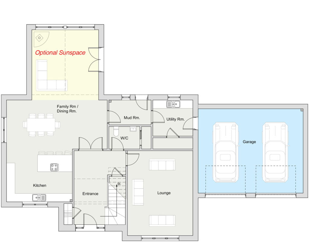Snowdrop Gardens - House Type Oak - Ground Floor Plan Snowdrop Gardens - House Type Oak - Ground Floor Plan