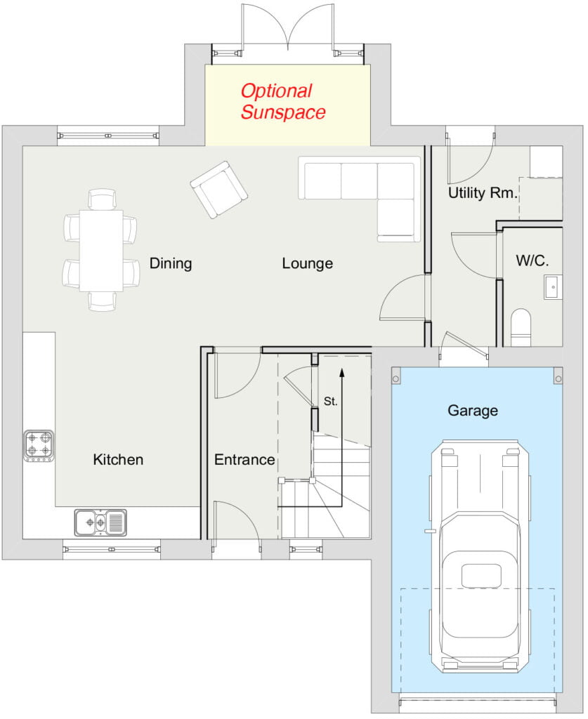 Snowdrop Gardens - House Type Rowan - Ground Floor Plan Snowdrop Gardens - House Type Rowan - Ground Floor Plan