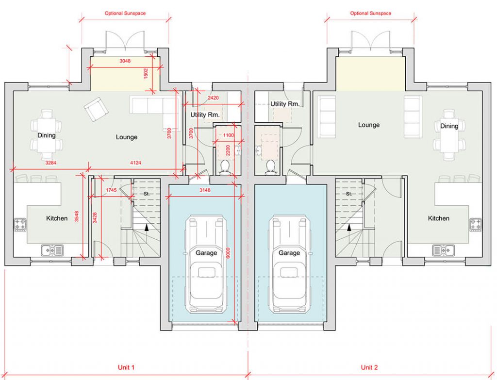 Snowdrop Gardens - House Type Rowan - Ground Floor Plan